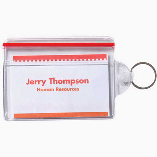 Vinyl Zip Seal Holder with Key Ring - Printed