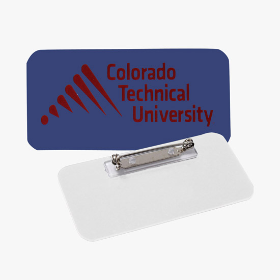 Full Color Sublimated and Engraved Name Badge - 1 1/2 x 3