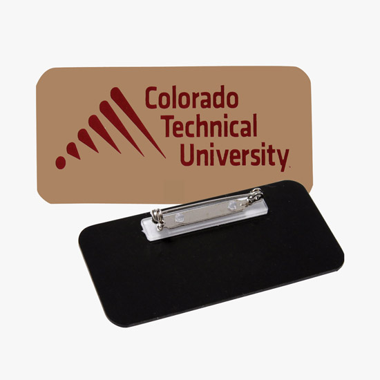 Full Color Sublimated and Engraved Name Badge - 1 1/2 x 3