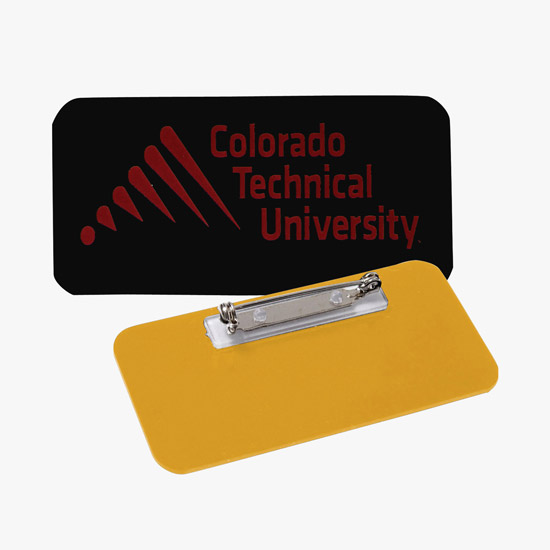 Full Color Sublimated and Engraved Name Badge - 1 1/2 x 3