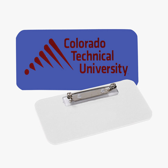 Full Color Sublimated and Engraved Name Badge - 1 1/2 x 3