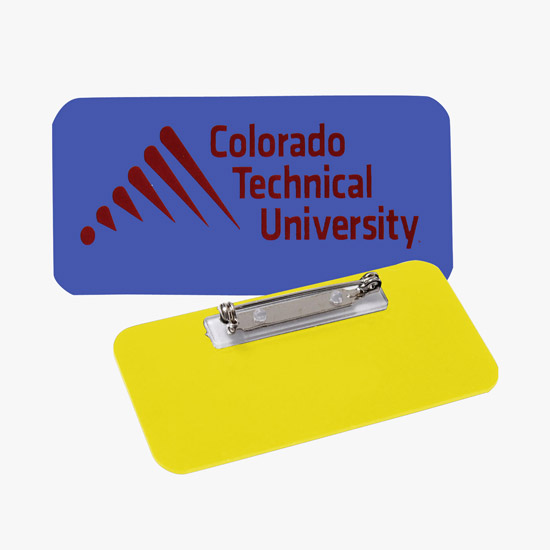Full Color Sublimated and Engraved Name Badge - 1 1/2 x 3