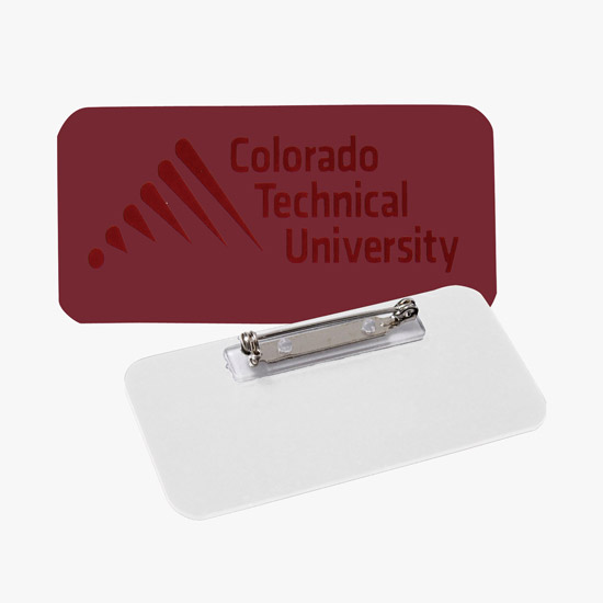 Full Color Sublimated and Engraved Name Badge - 1 1/2 x 3
