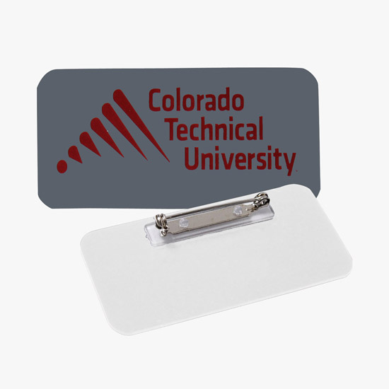 Full Color Sublimated and Engraved Name Badge - 1 1/2 x 3