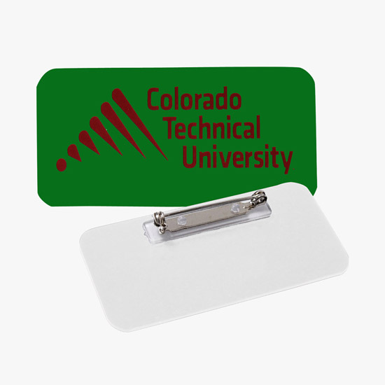 Full Color Sublimated and Engraved Name Badge - 1 1/2 x 3