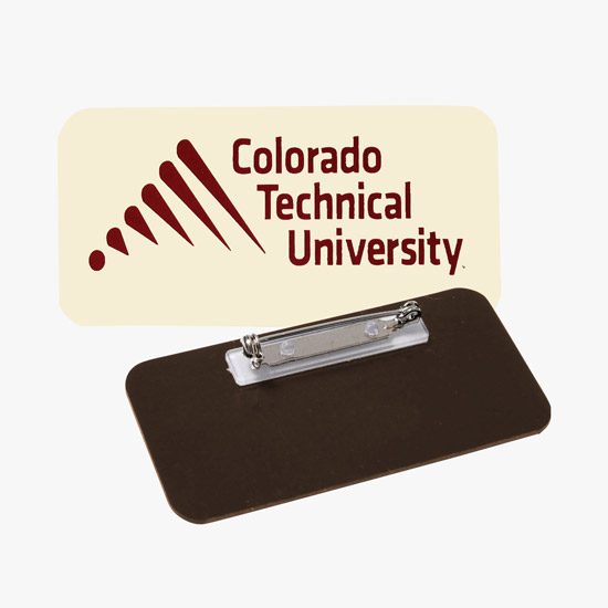 Full Color Sublimated and Engraved Name Badge - 1 1/2 x 3