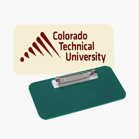 Full Color Sublimated and Engraved Name Badge - 1 1/2 x 3