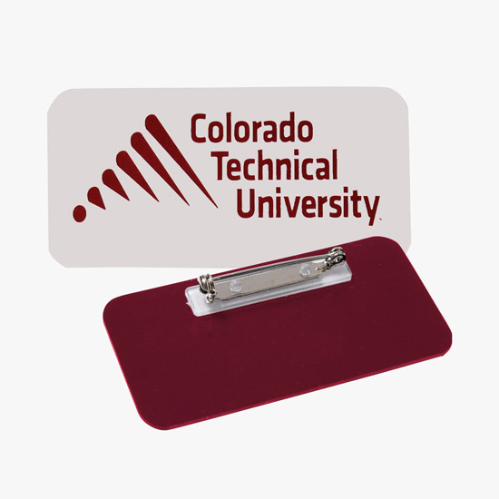 Full Color Sublimated and Engraved Name Badge - 1 1/2 x 3