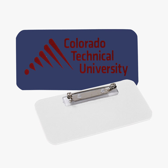 Full Color Sublimated and Engraved Name Badge - 1 1/2 x 3