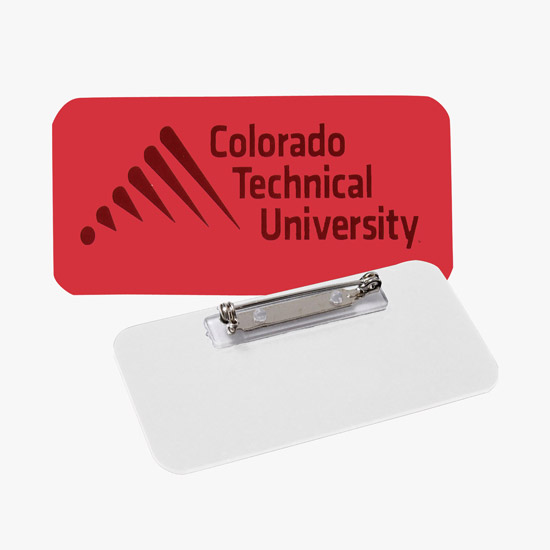 Full Color Sublimated and Engraved Name Badge - 1 1/2 x 3