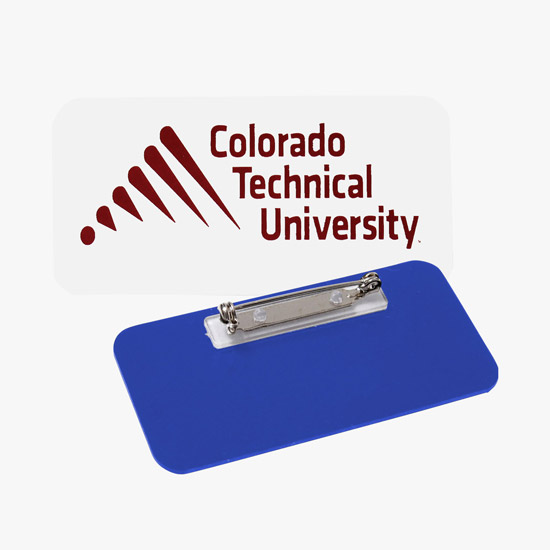 Full Color Sublimated and Engraved Name Badge - 1 1/2 x 3