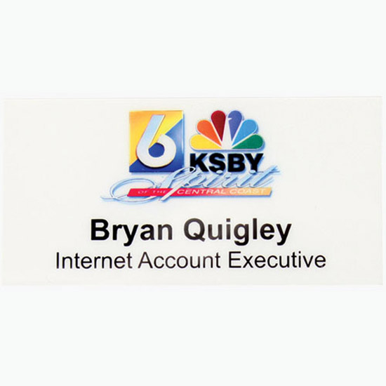 Heavy Duty Full Color Plastic Name Badge - 1 1/2 x 3