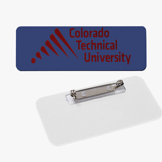Plastic Screened and Engraved Name Badge - 1 x 3