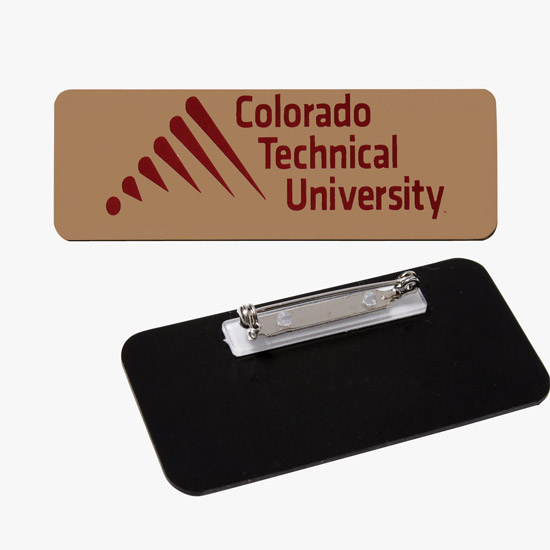 Plastic Screened and Engraved Name Badge - 1 x 3