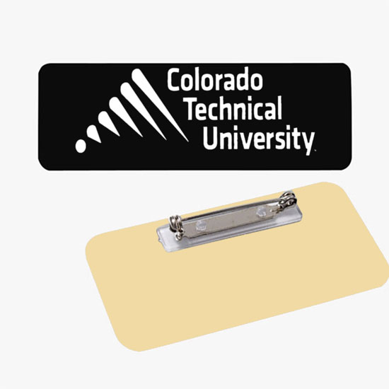 Plastic Screened and Engraved Name Badge - 1 x 3