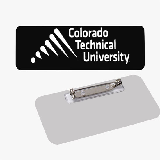 Plastic Screened and Engraved Name Badge - 1 x 3