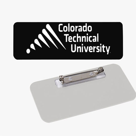 Plastic Screened and Engraved Name Badge - 1 x 3