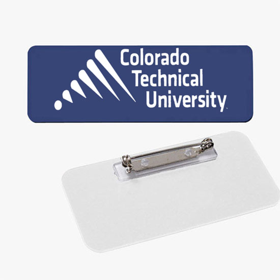 Plastic Screened and Engraved Name Badge - 1 x 3