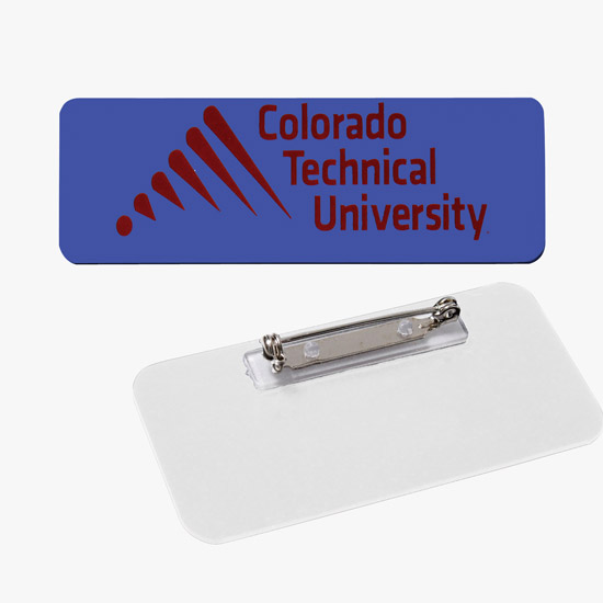 Plastic Screened and Engraved Name Badge - 1 x 3