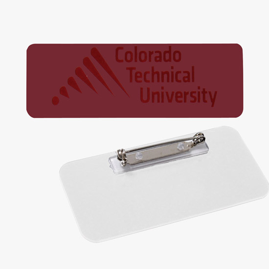 Plastic Screened and Engraved Name Badge - 1 x 3