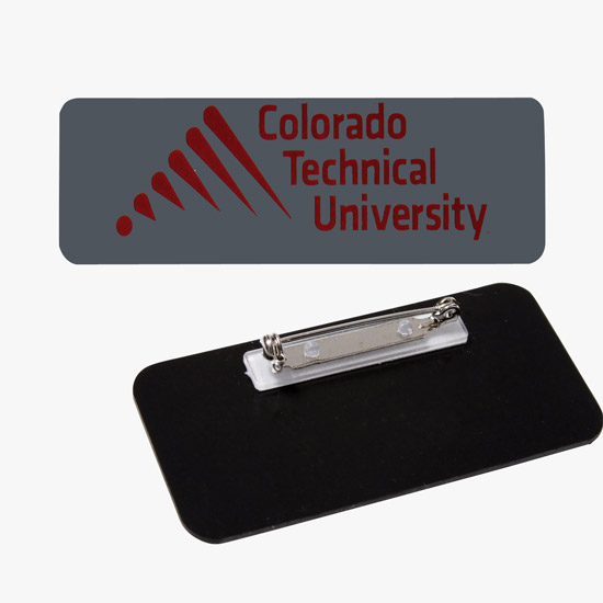 Plastic Screened and Engraved Name Badge - 1 x 3