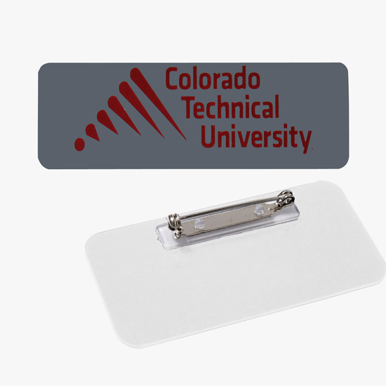 Plastic Screened and Engraved Name Badge - 1 x 3