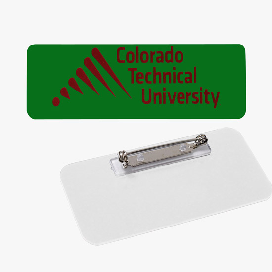 Plastic Screened and Engraved Name Badge - 1 x 3