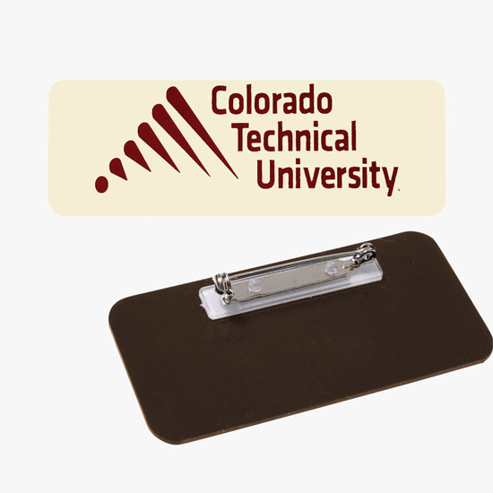 Plastic Screened and Engraved Name Badge - 1 x 3