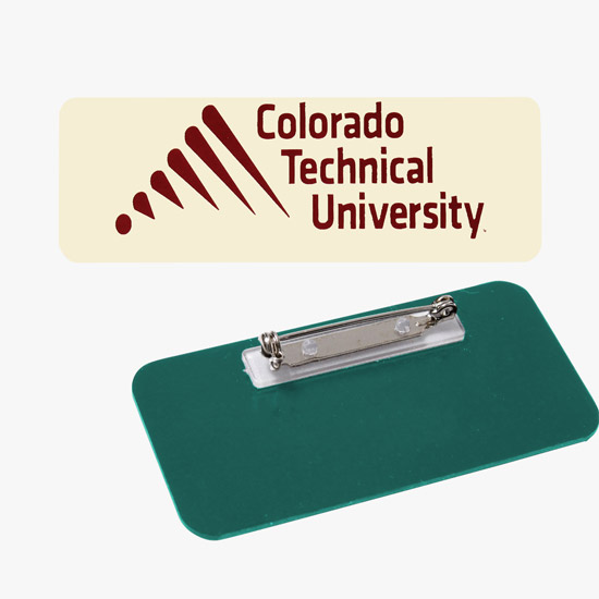 Plastic Screened and Engraved Name Badge - 1 x 3