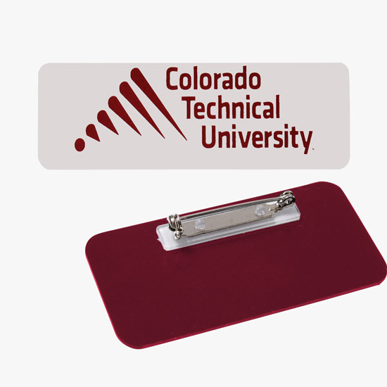 Plastic Screened and Engraved Name Badge - 1 x 3