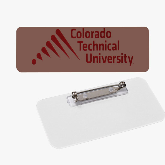 Plastic Screened and Engraved Name Badge - 1 x 3