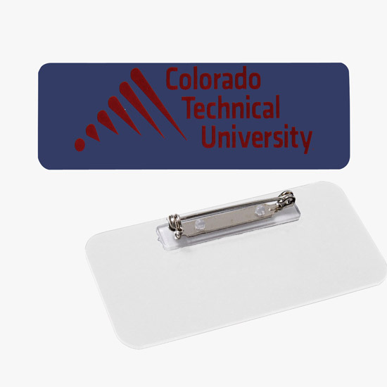 Plastic Screened and Engraved Name Badge - 1 x 3