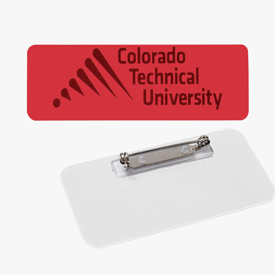Plastic Screened and Engraved Name Badge - 1 x 3