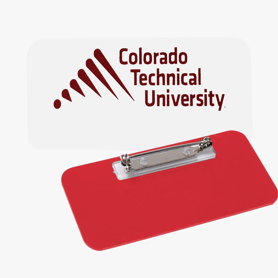 Plastic Screened and Engraved Name Badge - 1 x 3