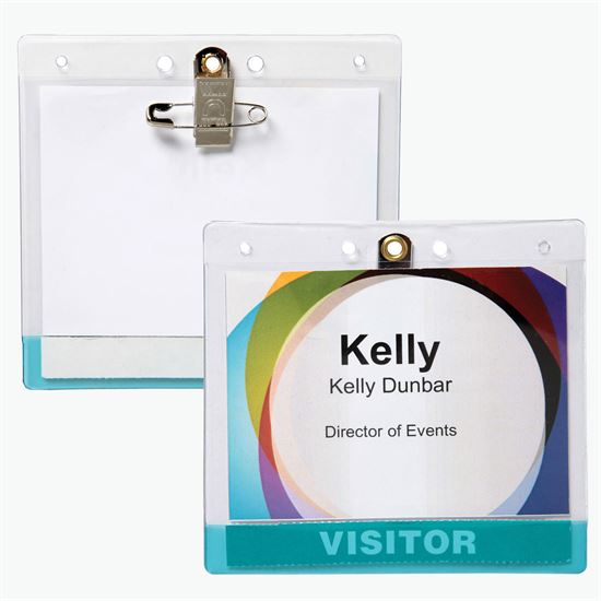 3 5/8 x 4 1/4 Jumbo Transparent Bar Deluxe Badge Holder - Pin/Clip Attachment
