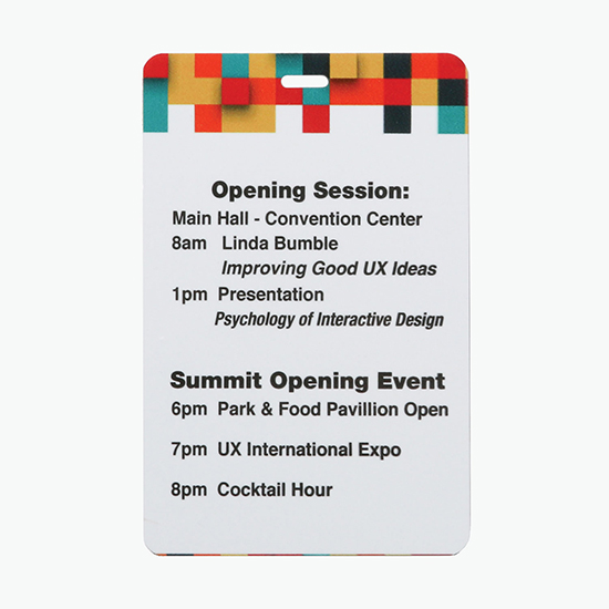 Premium Full-Color Event Badge - 5 1/2h x 3 5/8w