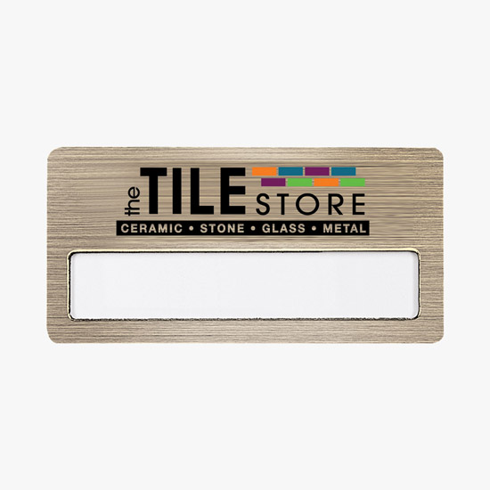 Atlanta Metallic Full-Color Reusable Name Badge - 1 1/2 x 3