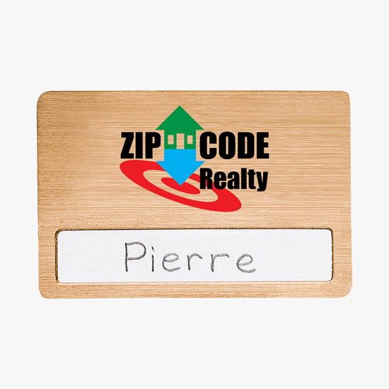 Atlanta Metallic Full-Color Reusable Name Badge - 2 x 3