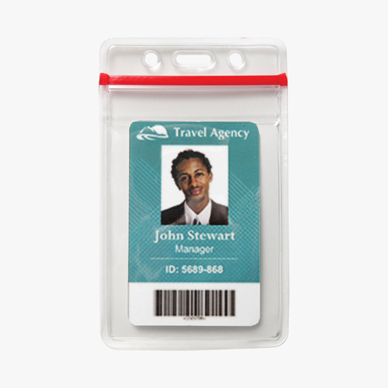 2.38 x 3.875 Resealable Vertical Vinyl Badge Holder