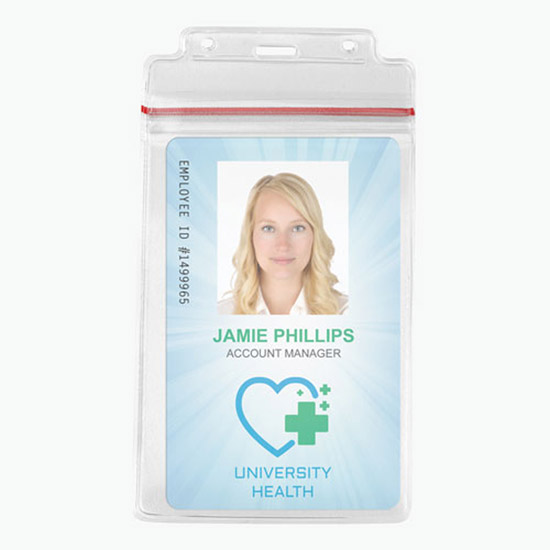 6 1/4 x 3 3/4 Resealable Vertical Vinyl Badge Holder