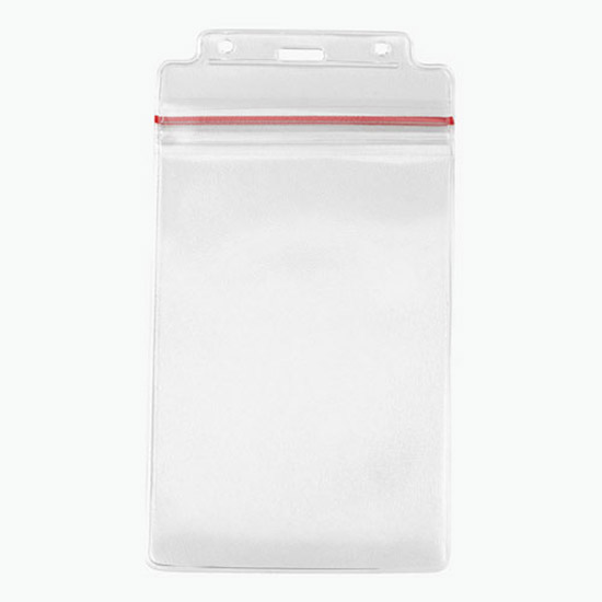 6 1/4 x 3 3/4 Resealable Vertical Vinyl Badge Holder