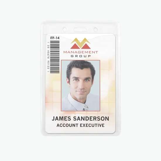 4 x 3 PureClear Vertical PVC-Free Vinyl Badge Holder