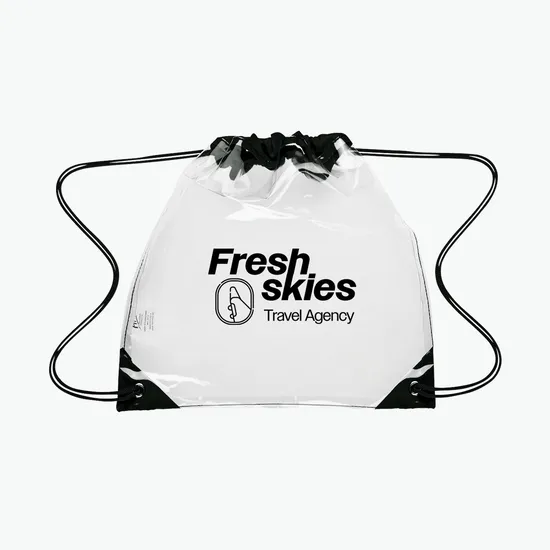 Touchdown Clear Drawstring Backpack - 12 x 12