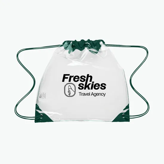 Touchdown Clear Drawstring Backpack - 12 x 12