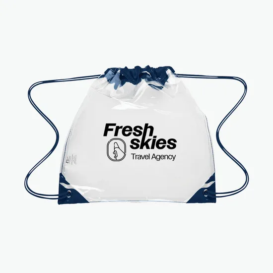 Touchdown Clear Drawstring Backpack - 12 x 12