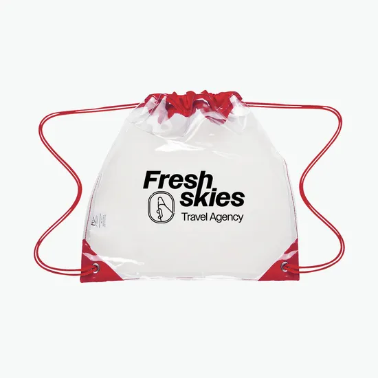 Touchdown Clear Drawstring Backpack - 12 x 12