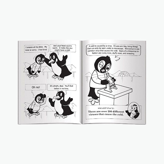 Coloring Book - Fight Germs with Pengy Penguin: Cold and Flu