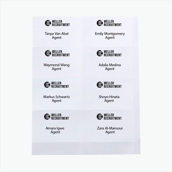 Printed Laser Insert Stock - 2 1/4 x 3 1/2 - White - Pack of 500 Inserts