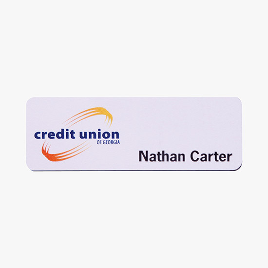 Plastic Screened and Engraved Name Badge - 1 x 3
