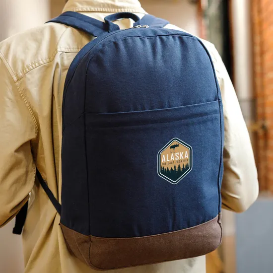 Ivy AWARE™ Recycled 12oz Cotton Laptop Backpack - Full Color